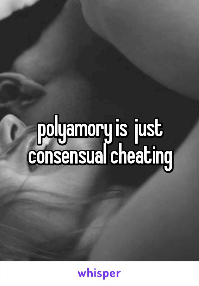 polyamory is  just consensual cheating