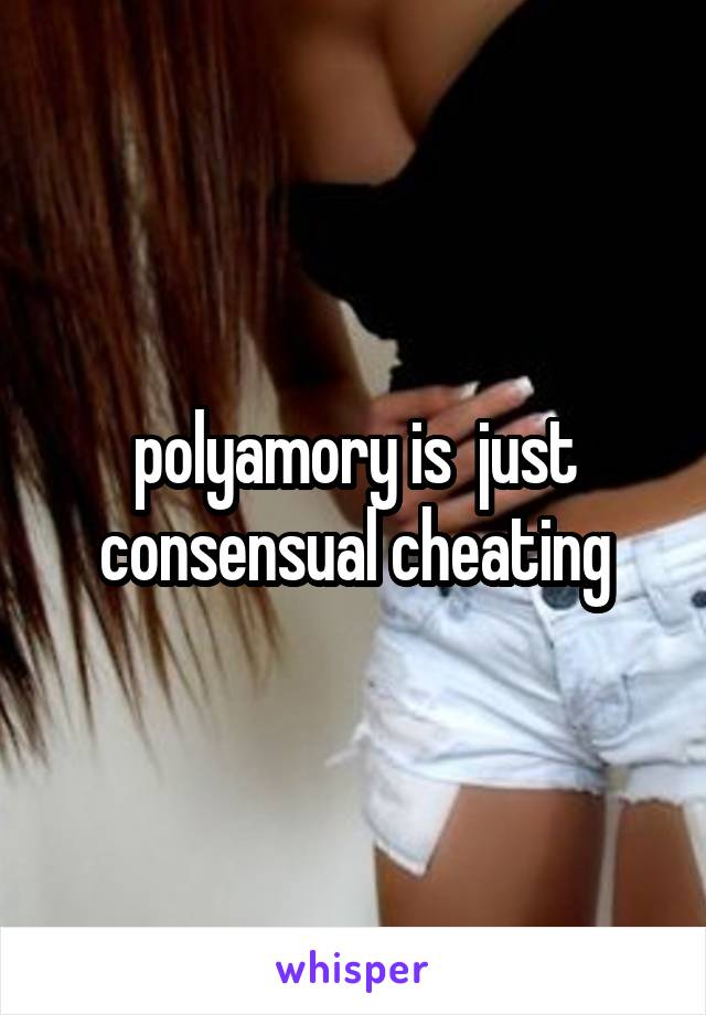 polyamory is  just consensual cheating