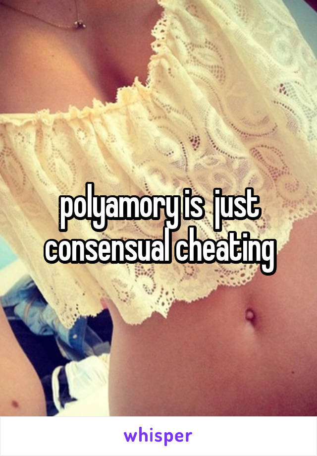 polyamory is  just consensual cheating