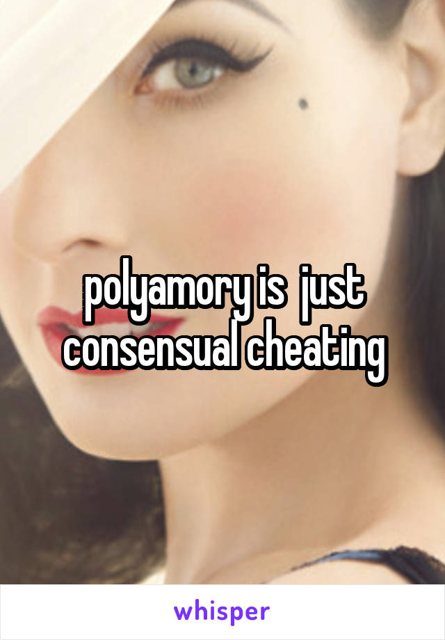 polyamory is  just consensual cheating