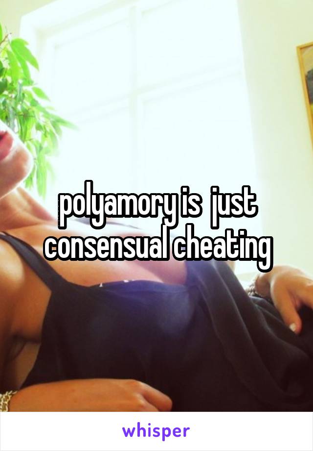 polyamory is  just consensual cheating