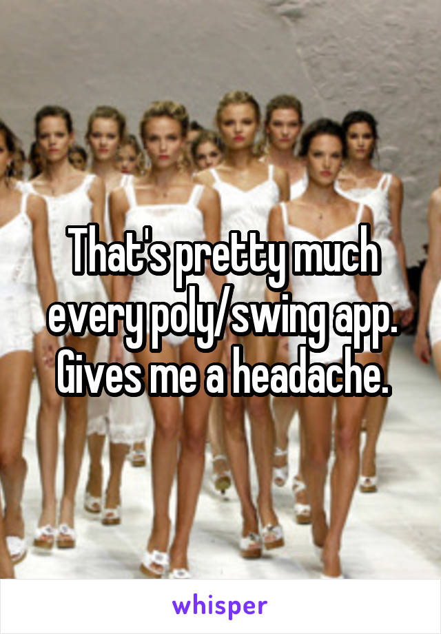 That's pretty much every poly/swing app. Gives me a headache.