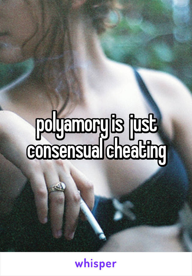 polyamory is  just consensual cheating