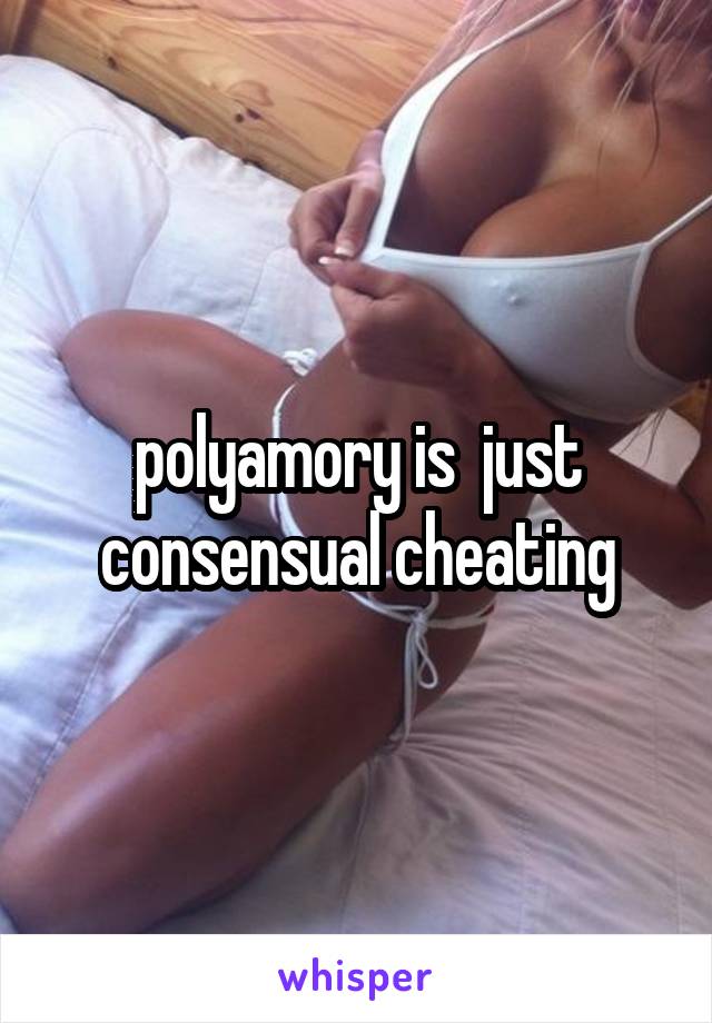 polyamory is  just consensual cheating