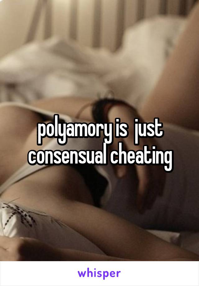 polyamory is  just consensual cheating