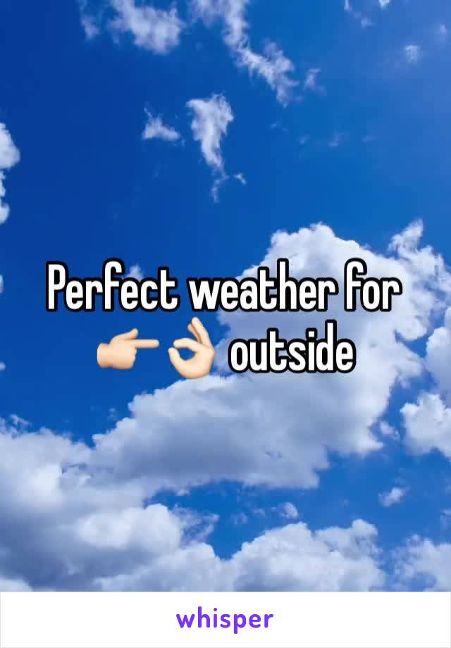 Perfect weather for 👉🏻👌🏻 outside 