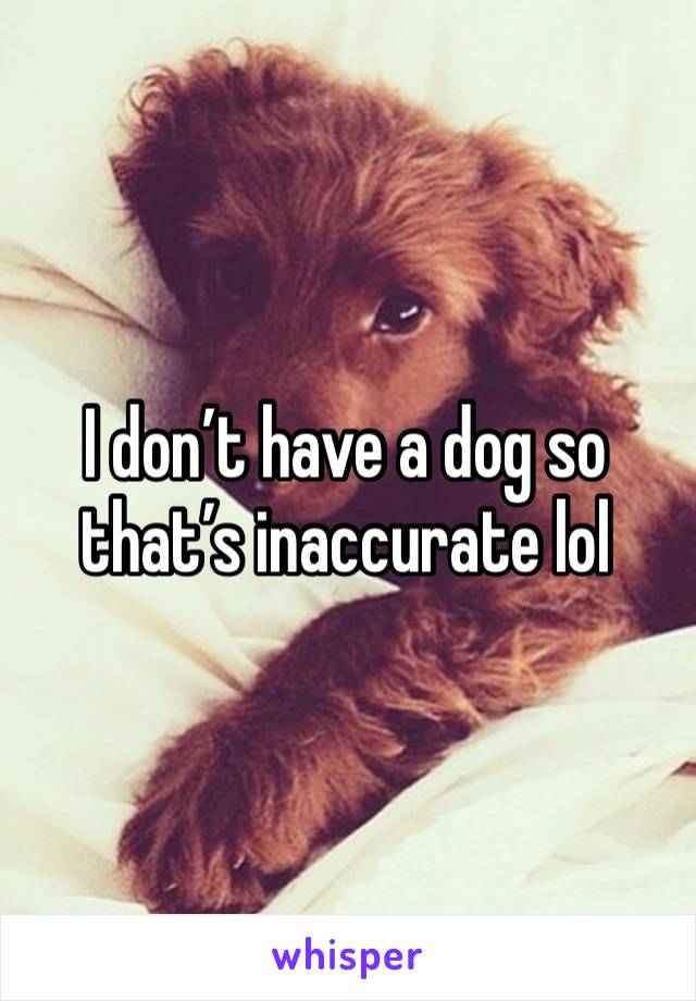 I don’t have a dog so that’s inaccurate lol 