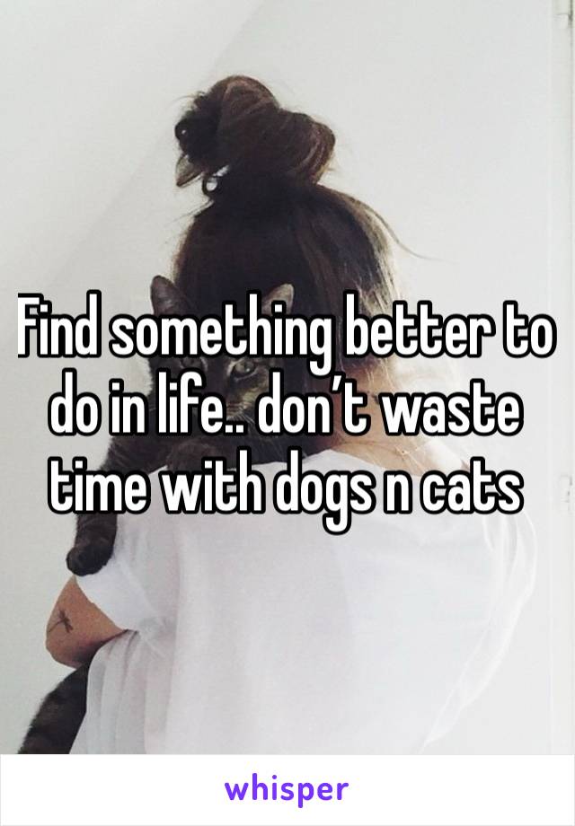 Find something better to do in life.. don’t waste time with dogs n cats