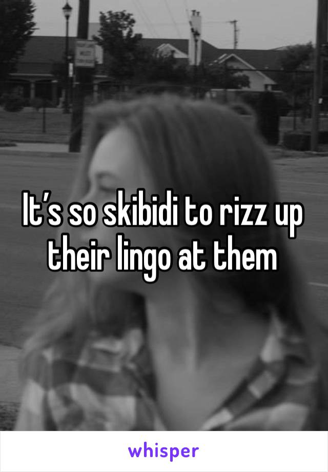 It’s so skibidi to rizz up their lingo at them