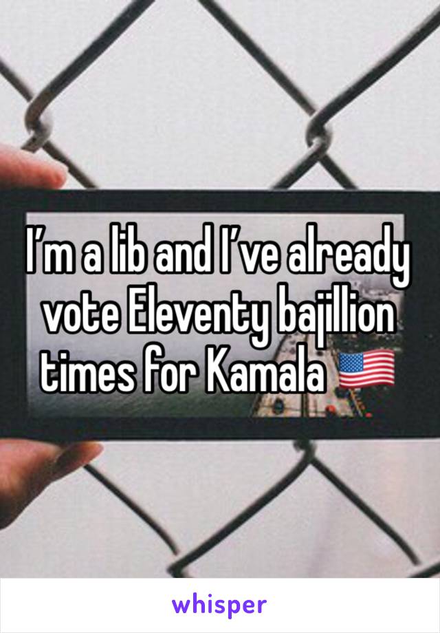 I’m a lib and I’ve already vote Eleventy bajillion times for Kamala 🇺🇸 