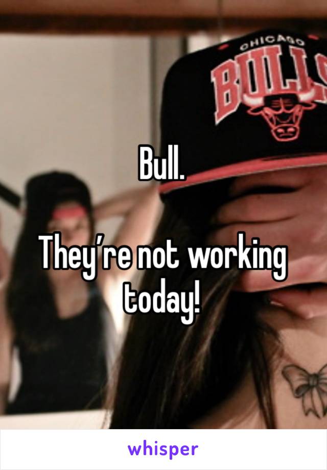 Bull.

They’re not working today!