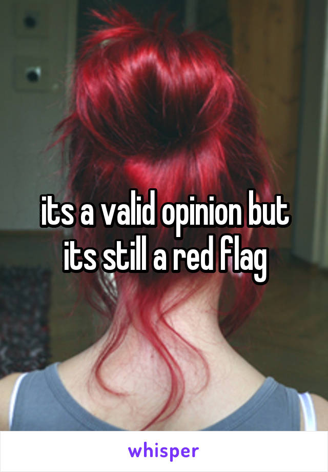 its a valid opinion but its still a red flag