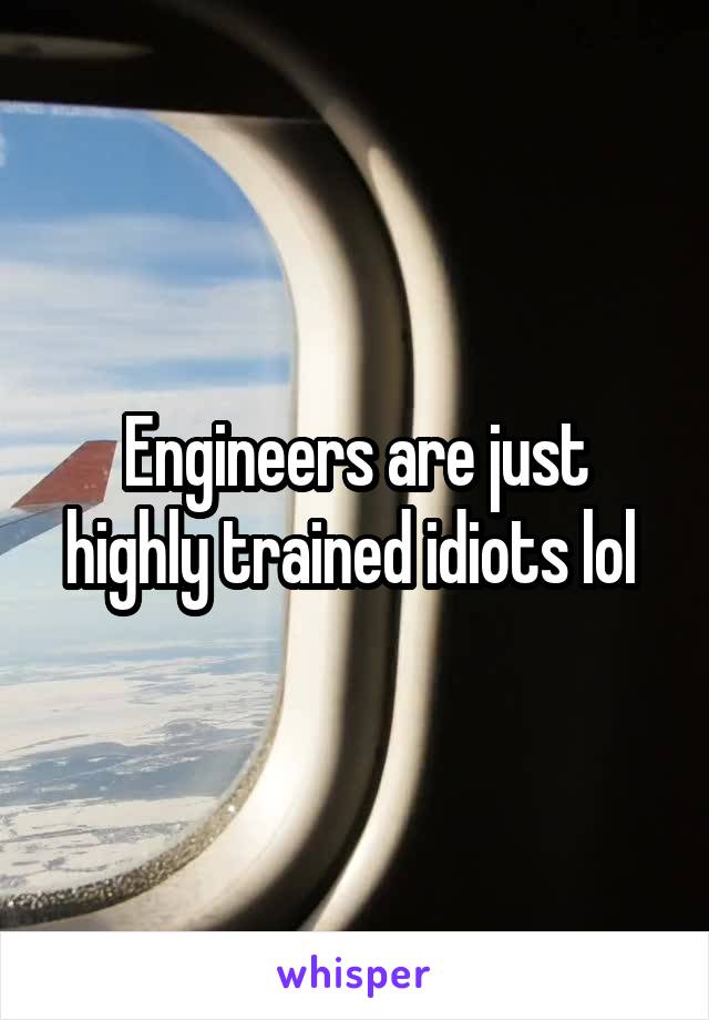 Engineers are just highly trained idiots lol 