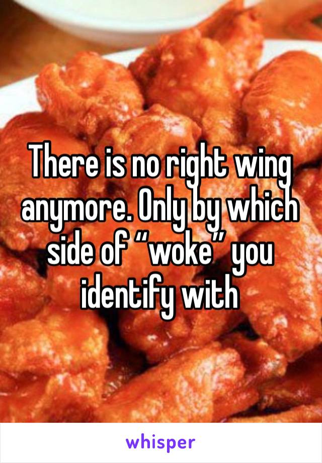 There is no right wing anymore. Only by which side of “woke” you identify with